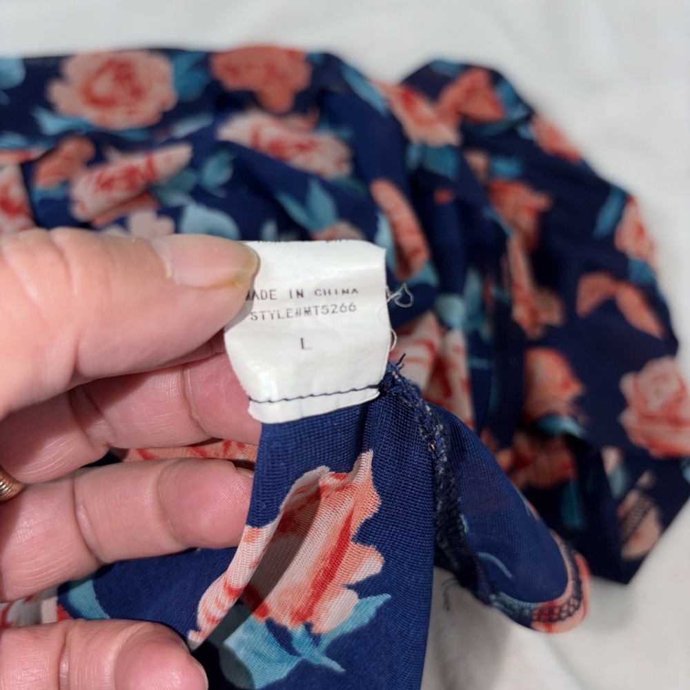Siren Lily Maternity Large Sheer Floral Lightweight Breathable Flowy Chic Mom - Picture 6 of 11